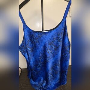 Bar III Vibrant Blue Snake Print Camisole